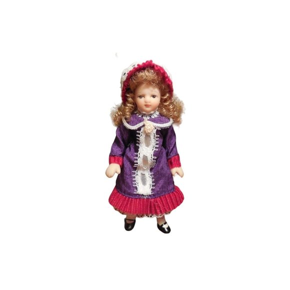 Pretty Women Porcelain Collectible 4 Inch Doll Ornament - Picture 6 of 11